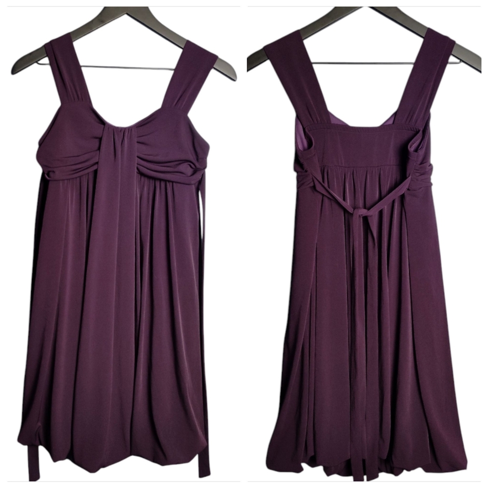 Alessia 'Juniors' Deep Purple Bubble Sleeveless Dress